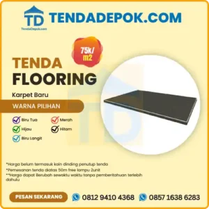 Sewa flooring Depok, karpet baru berkualitas, warna menarik, pemasangan profesional. Solusi lantai event wedding, pameran, konser, hingga acara kantor dan bazaar. Harga mulai dari 75k/m²/hari. Hubungi WA 081294104368